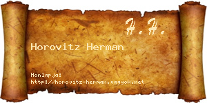Horovitz Herman névjegykártya
